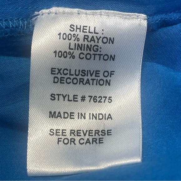 RahiCali Daisy Off-The-Shoulder Embroidered with Tassels Ties Dress Small NWT - Picture 8 of 9